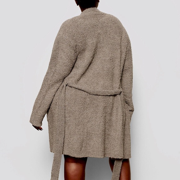 SKIMS Cozy Knit Short Short Robe Smoke Grey Size L/XL - Picture 10 of 10